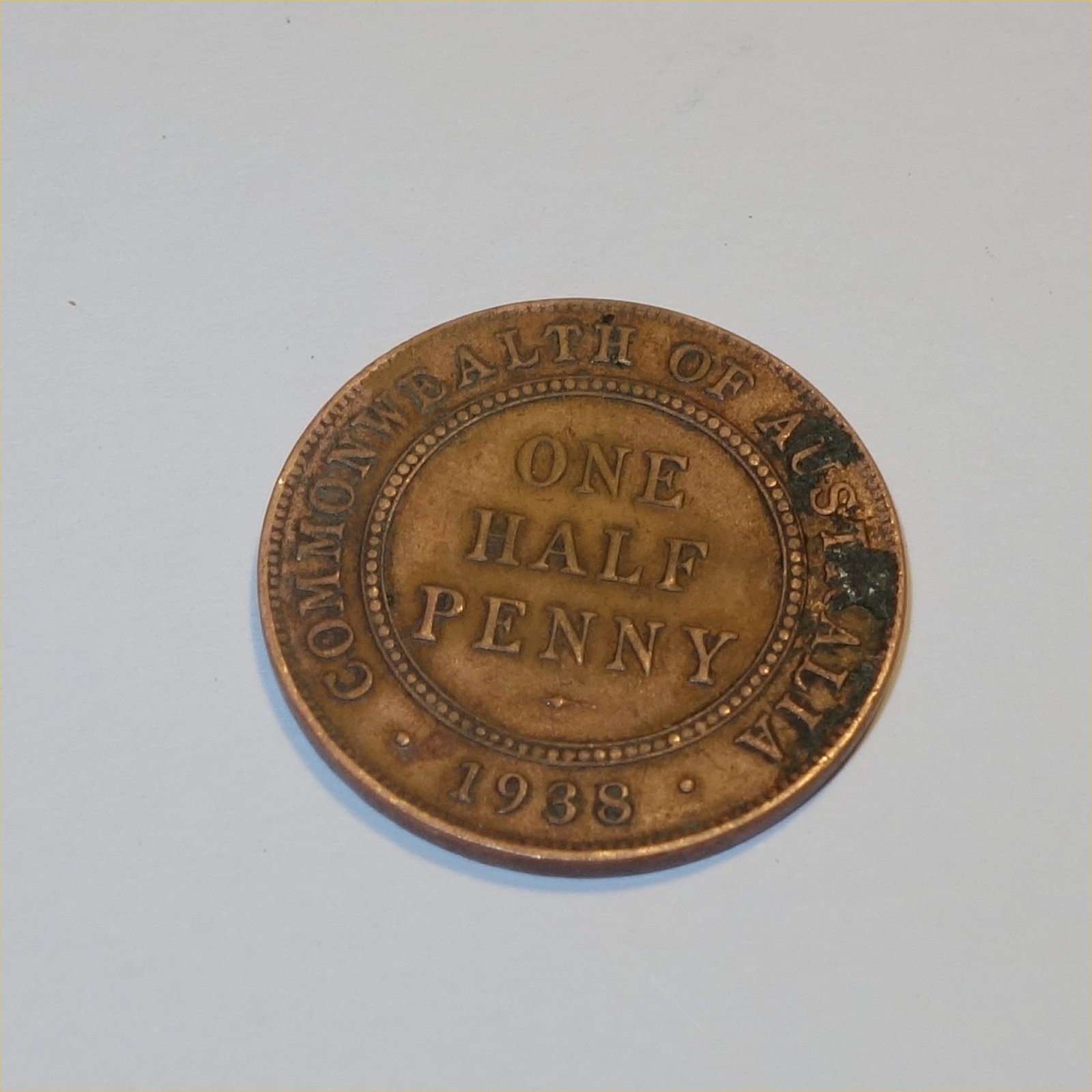 1938 Australian Half Penny KGVI - Picture 1 of 3